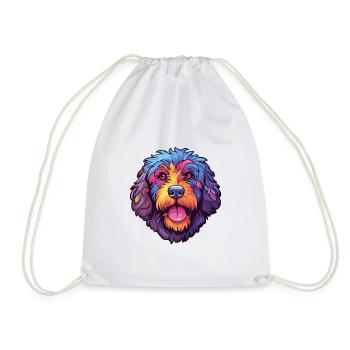 Frison chien d’eau race Cartoon Kawaii Illustratio - Sac de sport léger - blanc - Devant