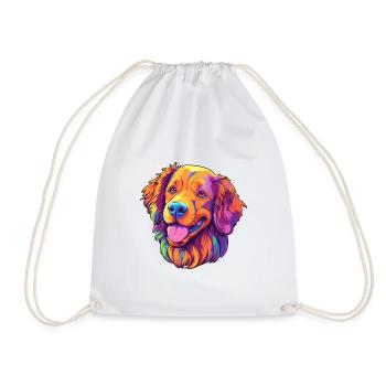 Hovawart chien race dessin animé Kawaii Illustration - Sac de sport léger - blanc - Devant