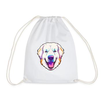 Kuvasz chien race dessin animé kawaii illustration - Sac de sport léger - blanc - Devant