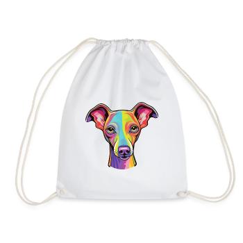 Lévrier italien chien race Cartoon Kawaii Illustr - Sac de sport léger - blanc - Devant