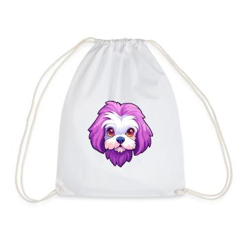 Chien maltais race Cartoon Kawaii Illustration - Sac de sport léger - blanc - Devant