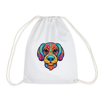Middle Asian Ovtcharka Dog Breed Cartoon Kawaii Il - Drawstring Bag - white - Front