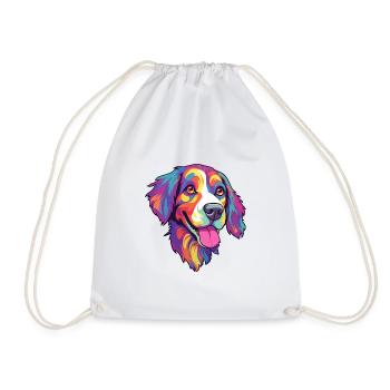 Nouvelle-Zélande Tête Chien Race Cartoon Kawaii Illus - Sac de sport léger - blanc - Devant