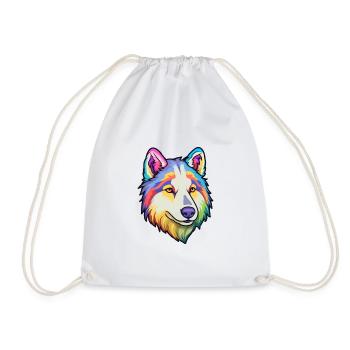Labrador Husky Hunderasse Cartoon Kawaii Illustrati - Turnbeutel - Weiß - Vorne