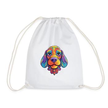 Grand Anglo Francais Dog Breed Cartoon Kawaii Illu - Drawstring Bag - white - Front