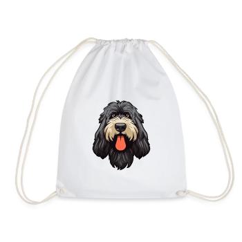 Race de chien Terrier russe noir Cartoon Kawaii Ill - Sac de sport léger - blanc - Devant