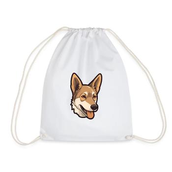Tchécoslovaque chien-loup chien race dessin animé Kawaii I - Sac de sport léger - blanc - Devant