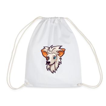 Chien chinois à crête race Cartoon Kawaii Illustrat - Sac de sport léger - blanc - Devant