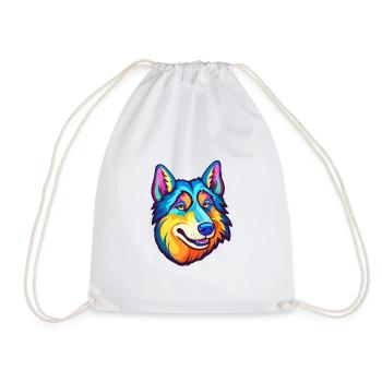 Seppala Chien de traîneau sibérien race de chien de bande dessinée Kawaii - Sac de sport léger - blanc - Devant