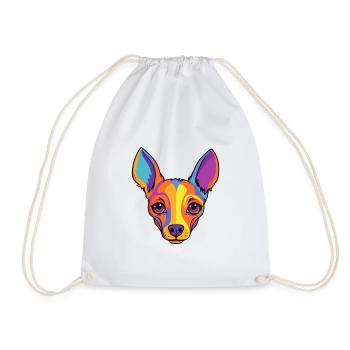 Spielzeug Foxterrier Hunderasse Cartoon Kawaii Illustrat - Turnbeutel - Weiß - Vorne