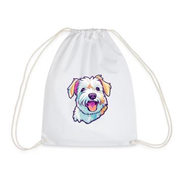 Anglais Terrier Blanc Chien Race Dessin Animé Kawaii Ill - Sac de sport léger - blanc - Devant
