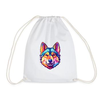 Tchécoslovaque chien-loup chien race dessin animé Kawaii I - Sac de sport léger - blanc - Devant