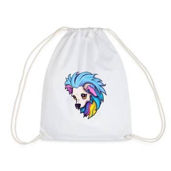 Chien chinois à crête race Cartoon Kawaii Illustrat - Sac de sport léger - blanc - Devant