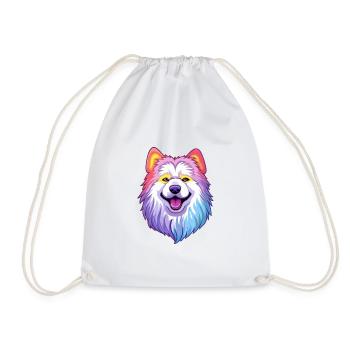 Chien esquimau canadien race Cartoon Kawaii Illustrat - Sac de sport léger - blanc - Devant