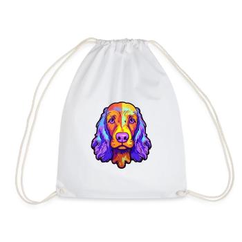 American Water Spaniel Dog Breed Cartoon Kawaii Il - Turnbeutel - Weiß - Vorne