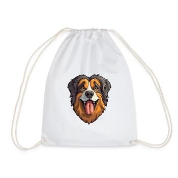 Taigan Kyrgyz Taighany Dog Breed Cartoon Kawaii Il - Drawstring Bag - white - Front