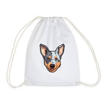 St Miguel Cattle Dog Rasse Cartoon Kawaii Illustra - Turnbeutel - Weiß - Vorne