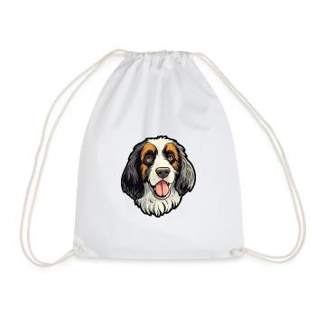 Stabyhoun race de chien dessin animé Kawaii Illustration - Sac de sport léger - blanc - Devant