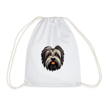 Skye Terrier Hunderasse Cartoon Kawaii Illustration - Turnbeutel - Weiß - Vorne