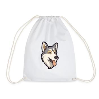 Tschechoslowakischer Wolfshund Hunderasse Cartoon Kawaii Illu - Turnbeutel - Weiß - Vorne