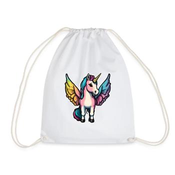 Unicorn with wings - Drawstring Bag - white - Front