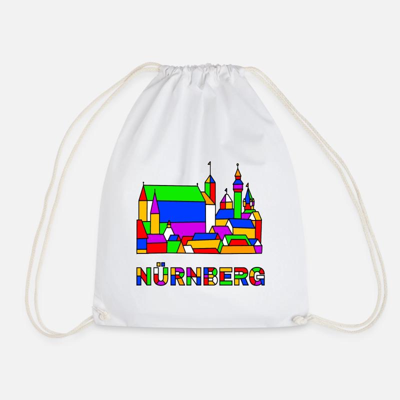Nuremberg - Castle - Pop-Art - Drawstring Bag - white