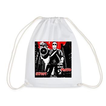 Street photography man - Drawstring Bag - white - Front