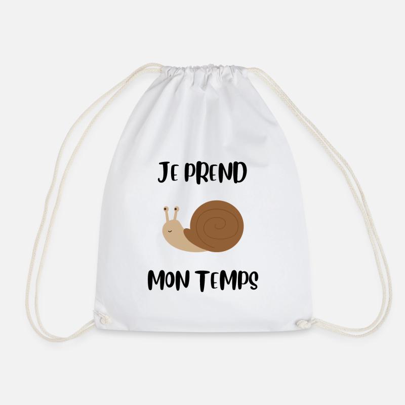 Je prend mon temps comme un escargot - Sac de sport léger - blanc