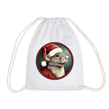 Ratte Weihnachten - Turnbeutel - Weiß - Vorne