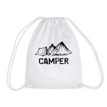 Camper, Mountains, Saying, Camping, Hiker, Nature - Drawstring Bag - white - Front
