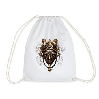 Victorian Steampunk Mask - Drawstring Bag - white - Front