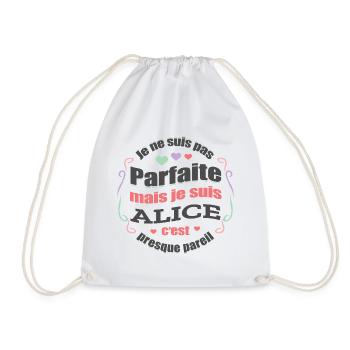ALICE PARFAITE - PRENOM ALICE - Sac de sport léger - blanc - Devant
