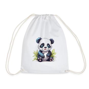 Mignon Panda Aquarelle Colorée Dessin Animé Kawaii Anim - Sac de sport léger - blanc - Devant