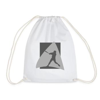 Softball Player Softball Softball Bat - Drawstring Bag - white - Front