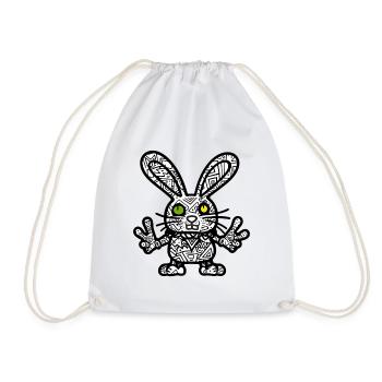 Cooler Hase - Turnbeutel - Weiß - Vorne
