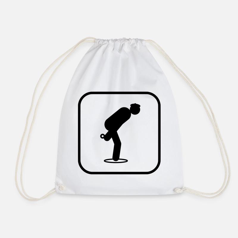 Petanque Sportsymbol - Turnbeutel - Weiß