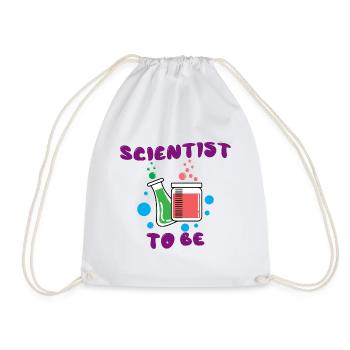 Career Workaholic Scientist Statement Job - Drawstring Bag - white - Front