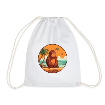 Orang-Utan Aquarell Cartoon Kawaii Clipart Tier - Turnbeutel - Weiß - Vorne