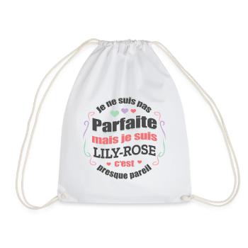 LILY-ROSE PARFAITE - PRENOM LILY-ROSE - Sac de sport léger - blanc - Devant