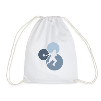 Squash Player Squash Racket Squash - Drawstring Bag - white - Front