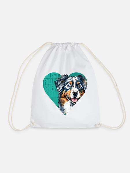 Australian Shepherd Portrait - Turnbeutel - Weiß