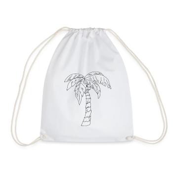 Palm Tree Drawing - Drawstring Bag - white - Front