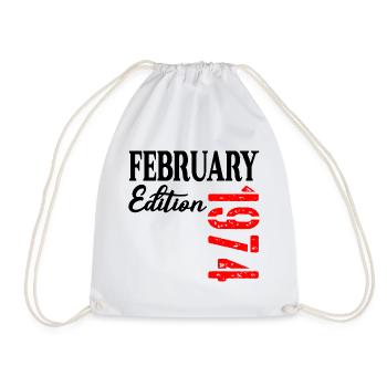 53 years old - Birthday February 1974 - Drawstring Bag - white - Front