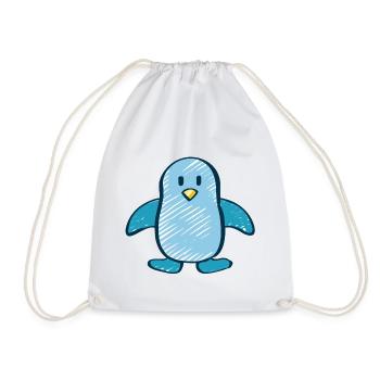 Penguin - Drawstring Bag - white - Front