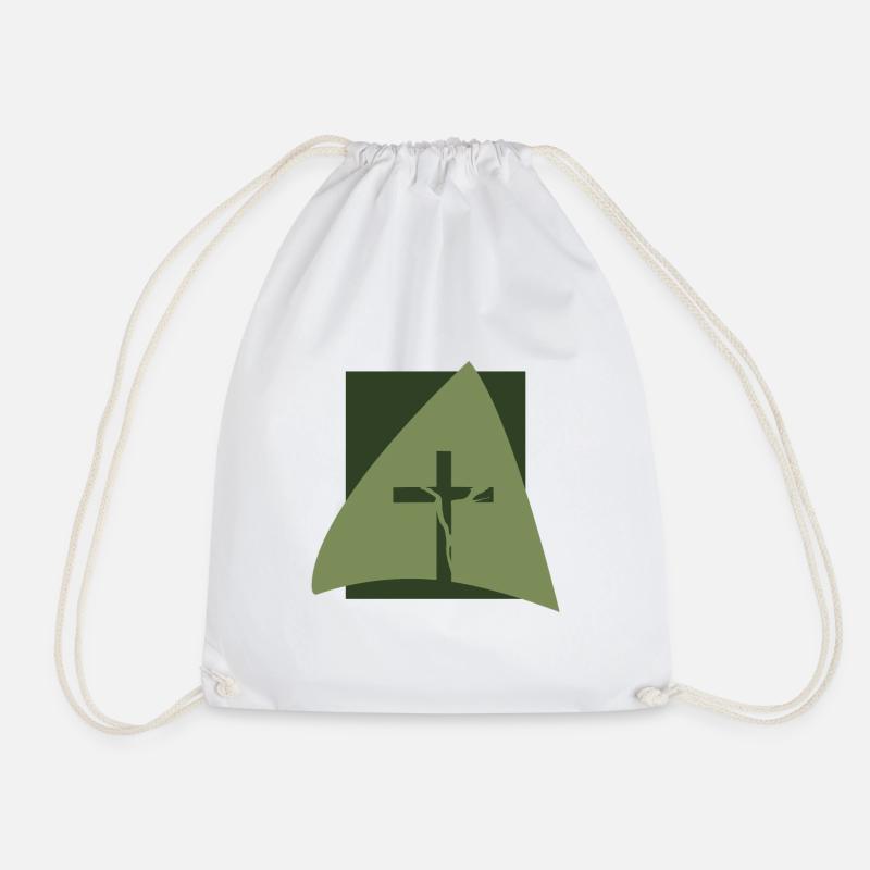 Kreuz Christlich Bibelvers - Turnbeutel - Weiß