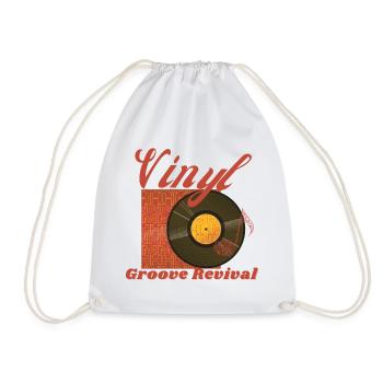 Vinyl Groove Revival - Retro Classic T-Shirt - Drawstring Bag - white - Front