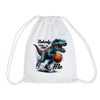Basketball T-Rex Gift - Drawstring Bag - white - Front