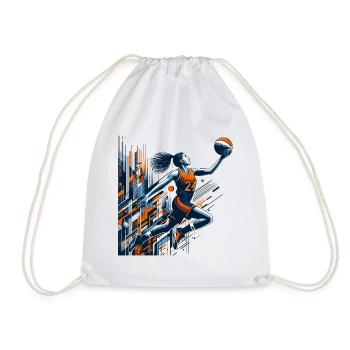 Frau Basketball Dunking Design - Turnbeutel - Weiß - Vorne
