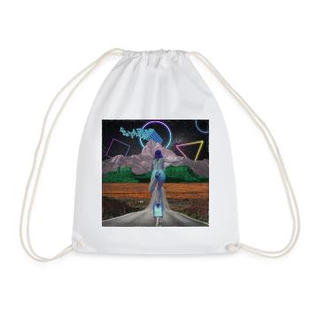 Skater Girl Pop Art Collage - Drawstring Bag - white - Front