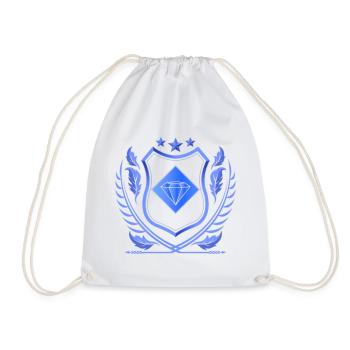 Le diamant magique porte-bonheur de couleur bleu - Sac de sport léger - blanc - Devant